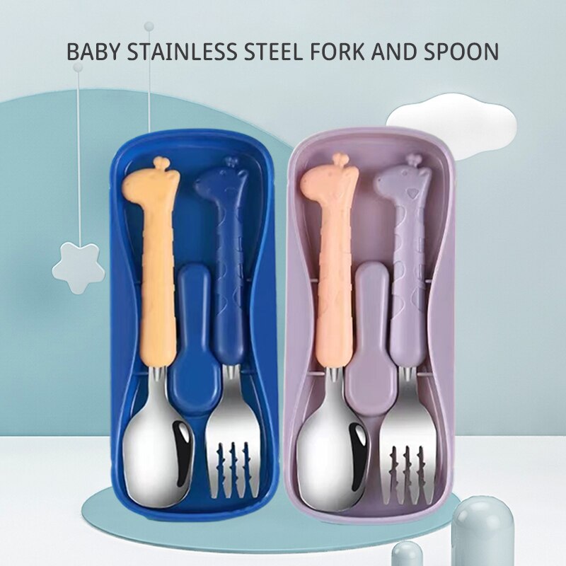 Baby Food Grater - قطعتان من أدوات المائدة للأطفال، سكين