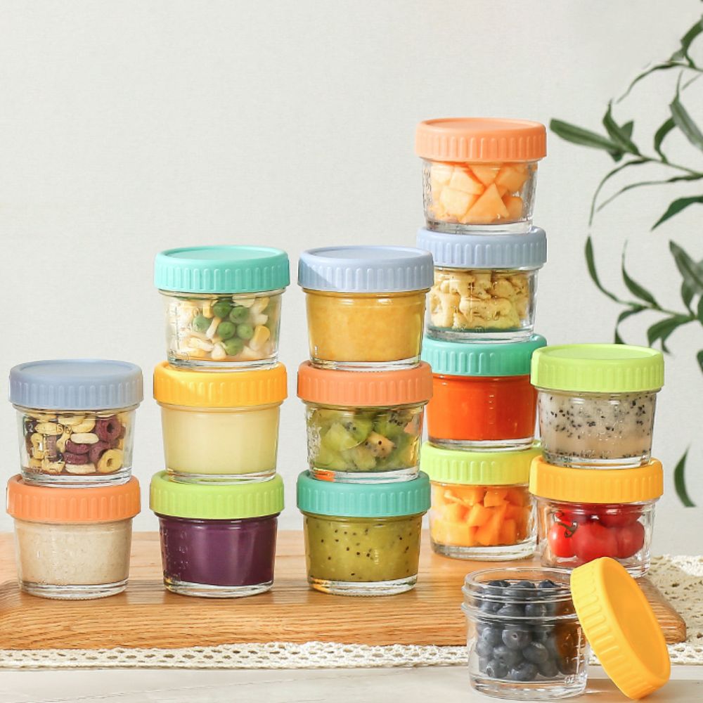 Baby Food Jars - 6 قطعة برطمان طعام للأطفال زجاجي