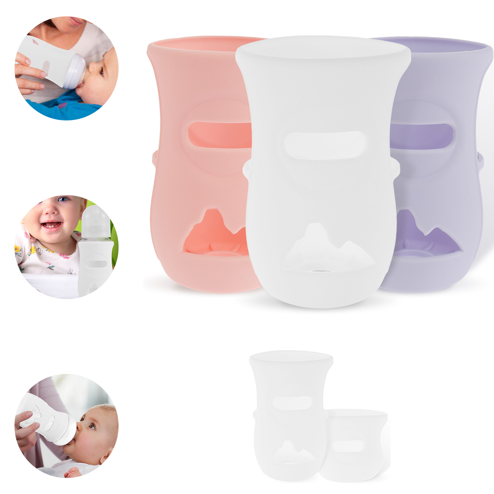 Baby Food Jars - غطاء زجاجة أطفال من السيليكون بأكمام