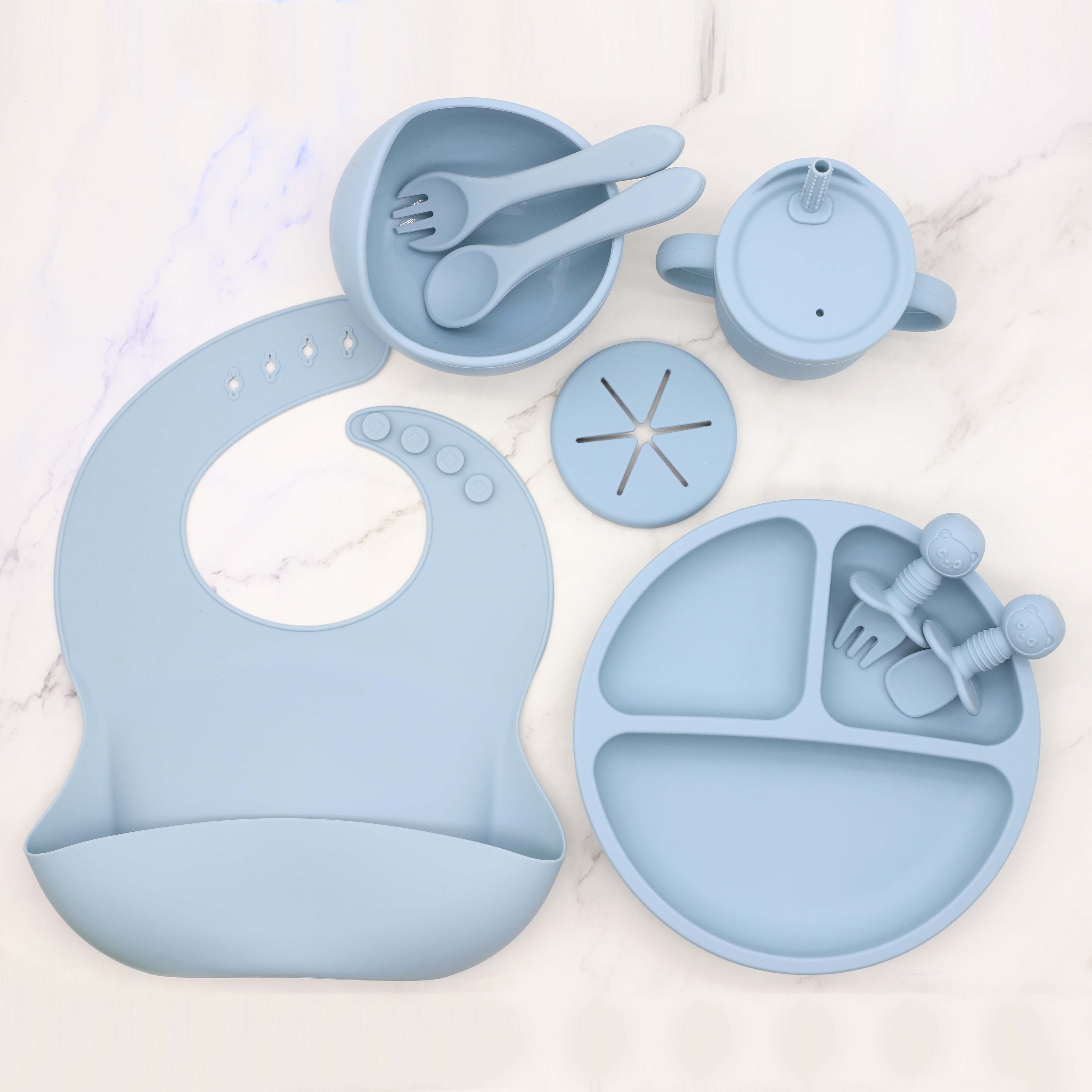 Baby Food Guide - أدوات مائدة جديدة من السيليكون الآمن