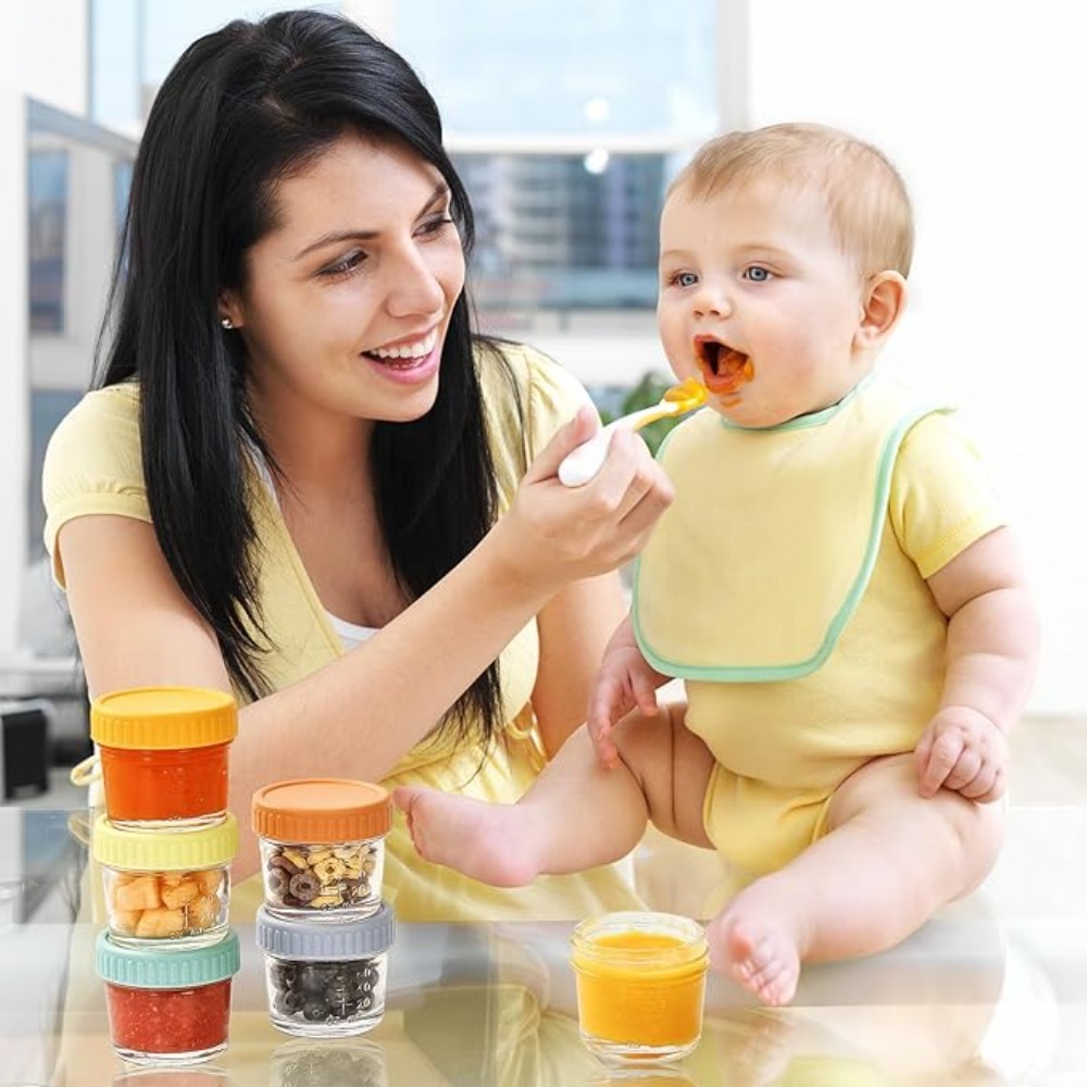 6 قطع من أوعية زجاجية لطعام ال - مراجعة Baby Food Jars وسعره